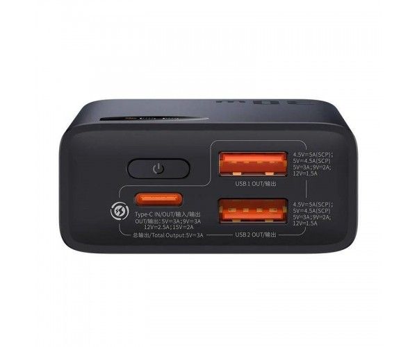Baseus Adaman Metal Digital Display Overseas Edition 30W 10000 mAh Black (PPAD040101)