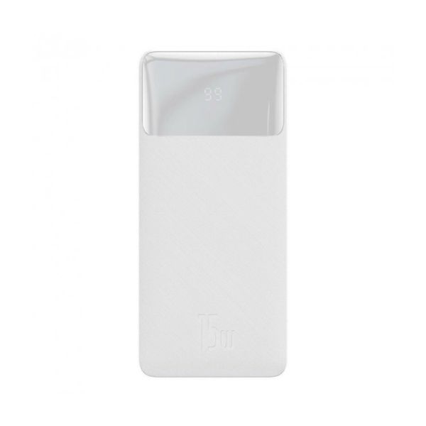 Зовнішній акумулятор Powerbank Baseus Bipow Digital Display 30000mAh 15W White