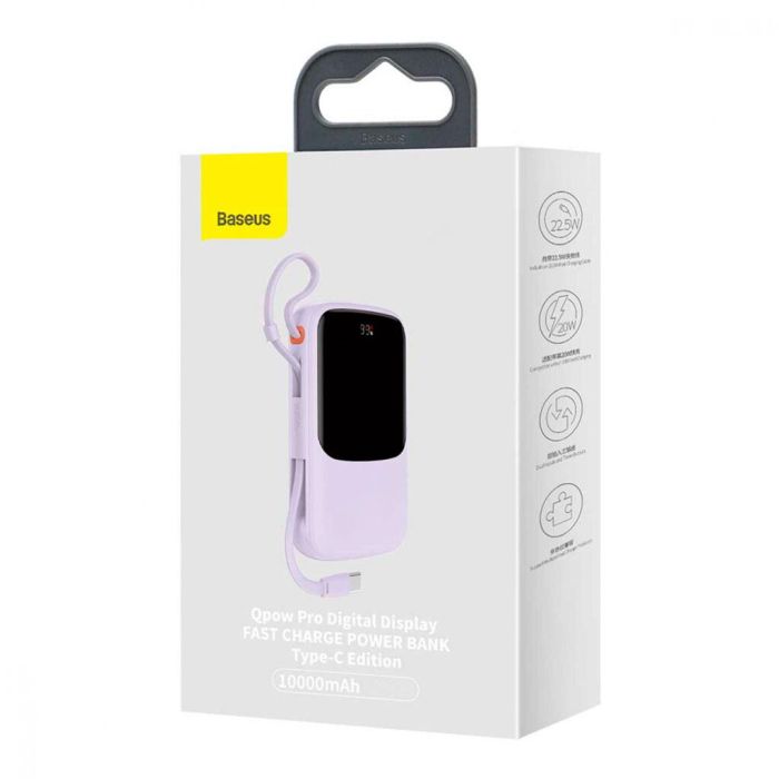 Baseus Qpow 10000 mAh 15W Type-C PPQD050005 фіолетова