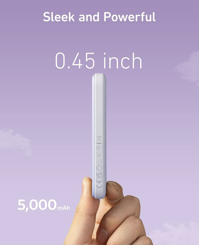Anker 621 Magnetic Magsafe Powerbank 5000 mAh iPhone 15/15 Pro/15 Pro Max iPhone 14/ 13/12 Series Purple (A1610)