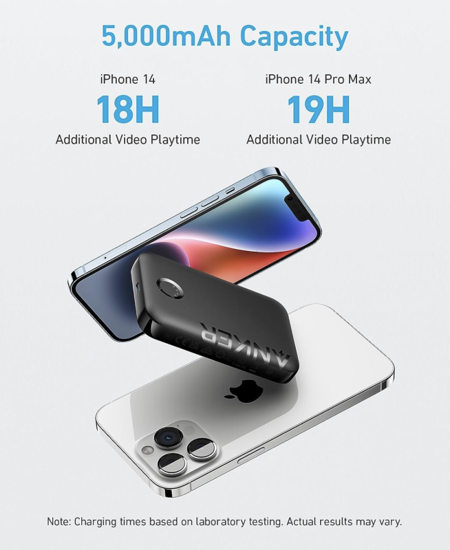 Anker 321 Magnetic Magsafe Powerbank 5000 mAh iPhone 15/15 Pro/15 Pro Max iPhone 14/ 13/12 Series Black (A1310)