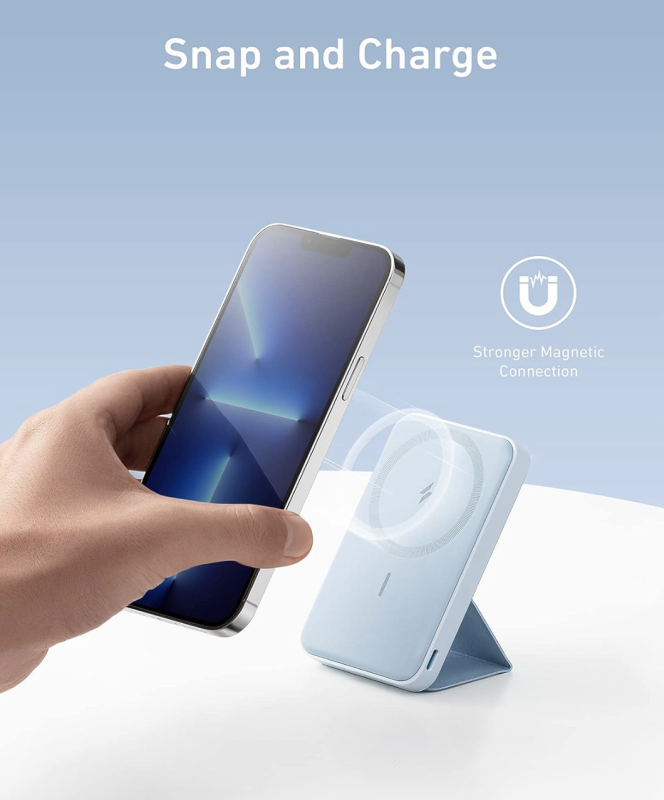 Anker 622 Magnetic Magsafe Powerbank 5000 mAh iPhone 15/15 Pro/15 Pro Max iPhone 14/13/12 Series Misty Blue (A1611)