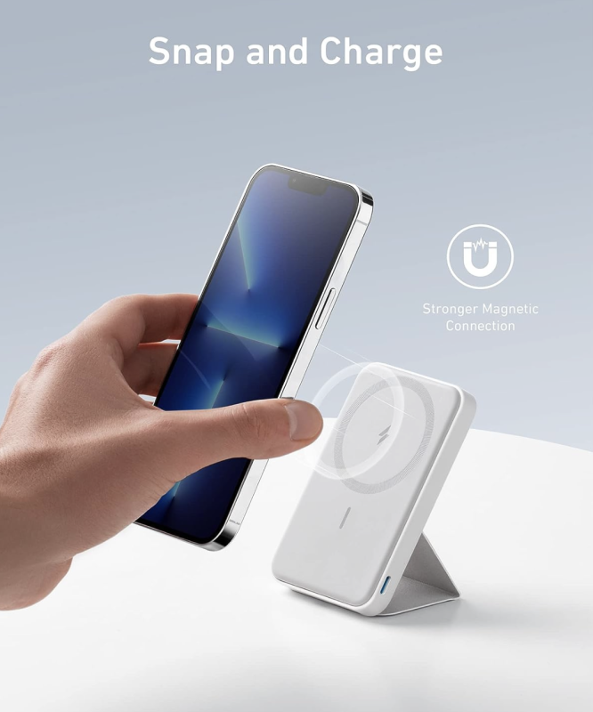 Anker 622 Magnetic Magsafe Powerbank 5000 mAh iPhone 15/15 Pro/15 Pro Max iPhone 14/ 13/12 Series Dolomite White (A1611)