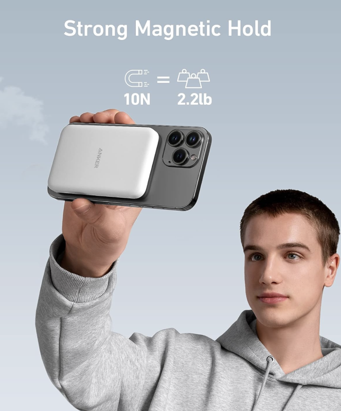 Anker 621 Magnetic Magsafe Powerbank 5000 mAh iPhone 15/15 Pro/15 Pro Max iPhone 14/13/12 Series White (A1610)