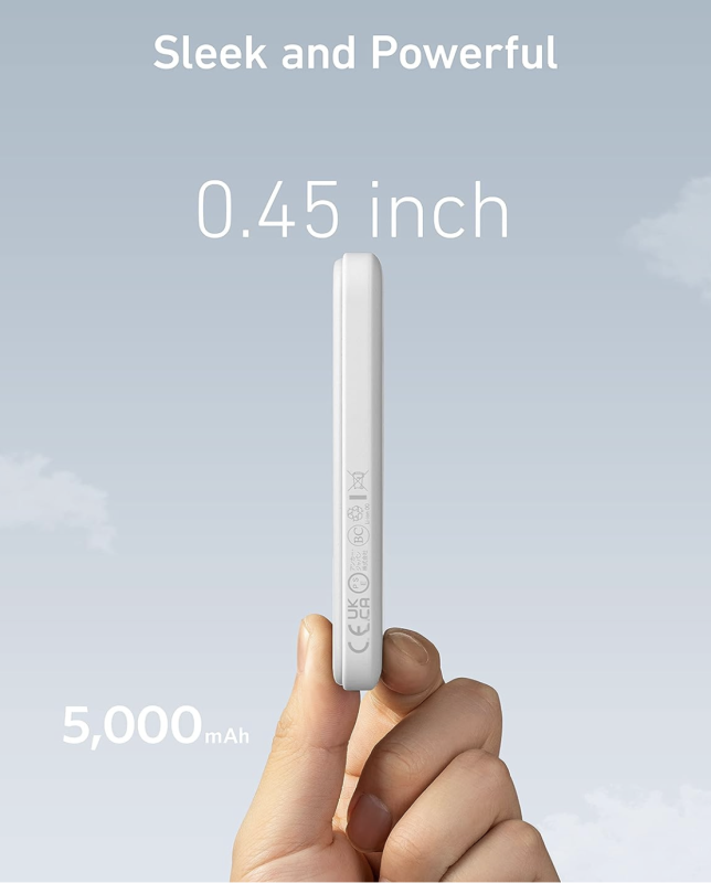 Anker 621 Magnetic Magsafe Powerbank 5000 mAh iPhone 15/15 Pro/15 Pro Max iPhone 14/13/12 Series White (A1610)