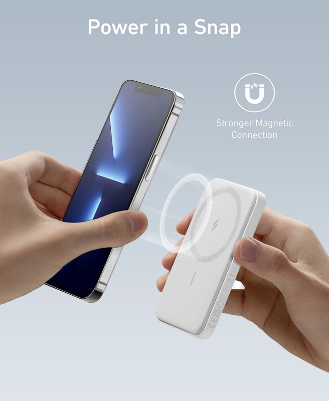 Anker 621 Magnetic Magsafe Powerbank 5000 mAh iPhone 15/15 Pro/15 Pro Max iPhone 14/13/12 Series White (A1610)