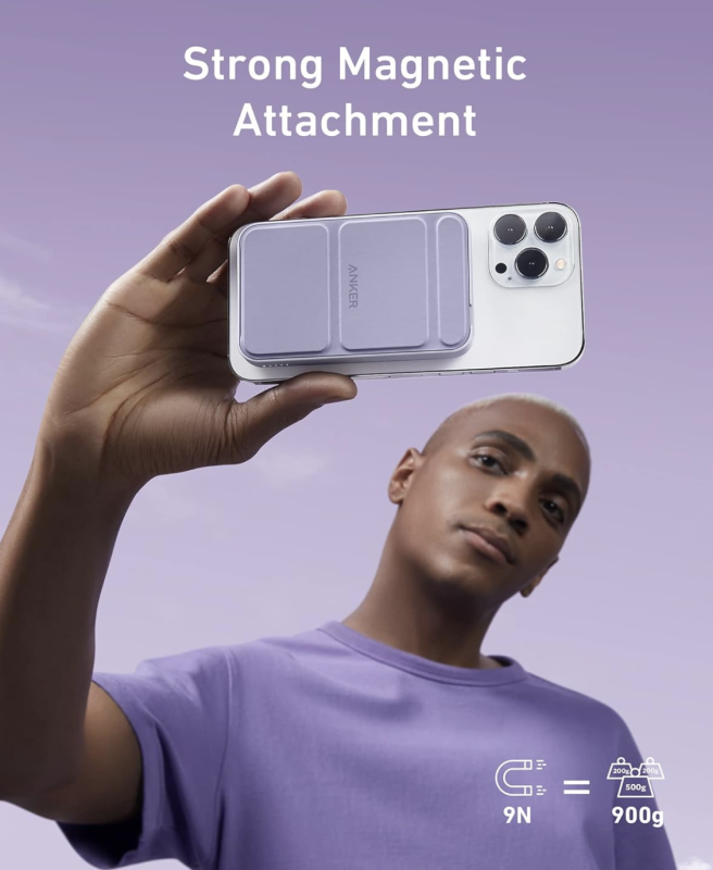 Anker 622 Magnetic Magsafe Powerbank 5000 mAh iPhone 15/15 Pro/15 Pro Max iPhone 14/13/12 Series Lilac Purple (A1611)