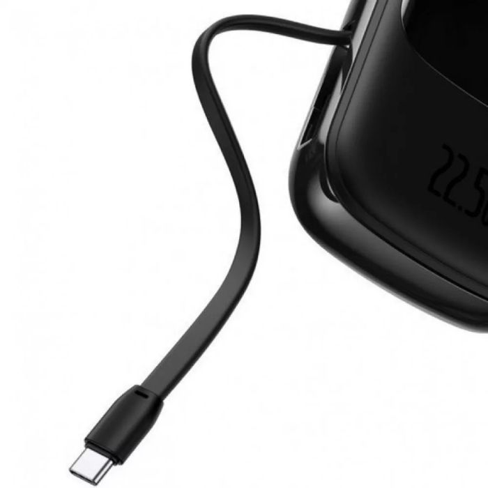 Baseus 20 000 mAh павер бенк для телефону з вбудованим кабелем зі швидкою зарядкою, 22,5W