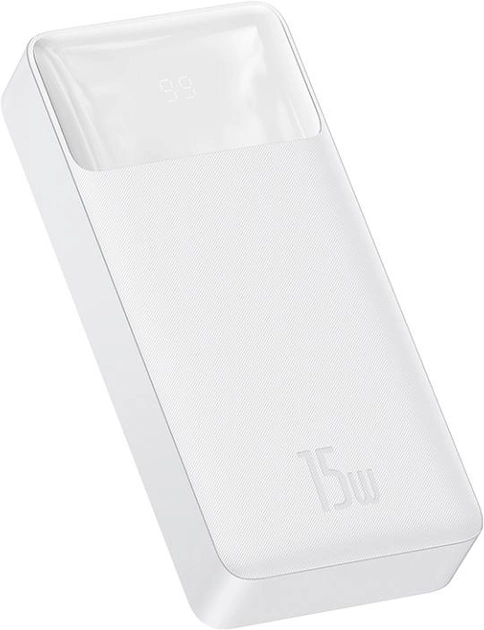 Повербанк Baseus Bipow 20000 mAh 15 W 3A Digital Display Power Bank портативний зарядний пристрій White