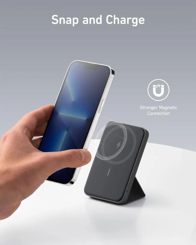 Anker 622 5000 mAh 12W та підставкою Бездротовий Magsafe для iPhone Чорний