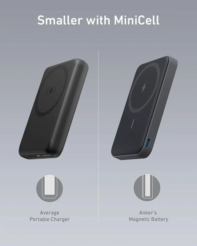 Anker 622 5000 mAh 12W та підставкою Бездротовий Magsafe для iPhone Чорний