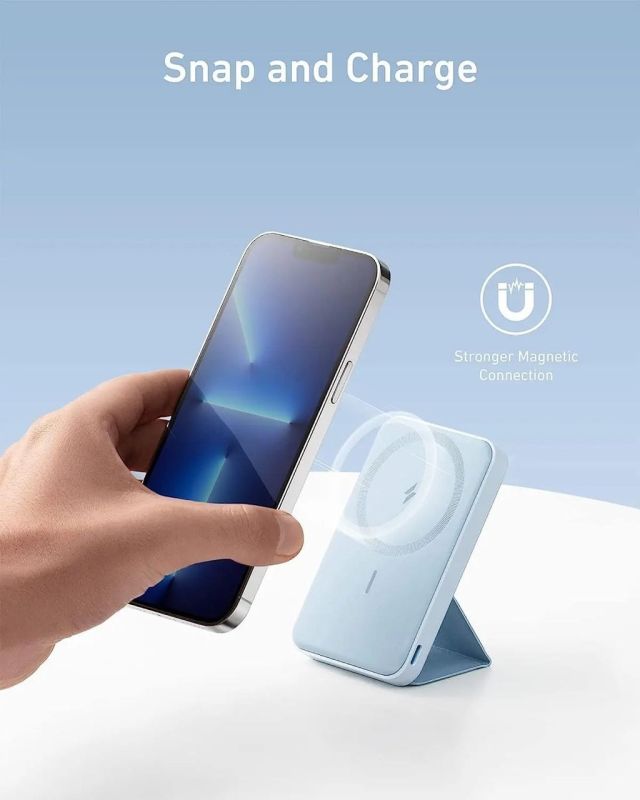Anker 622 5000 mAh 12W та підставкою Бездротовий Magsafe для iPhone Блакитний