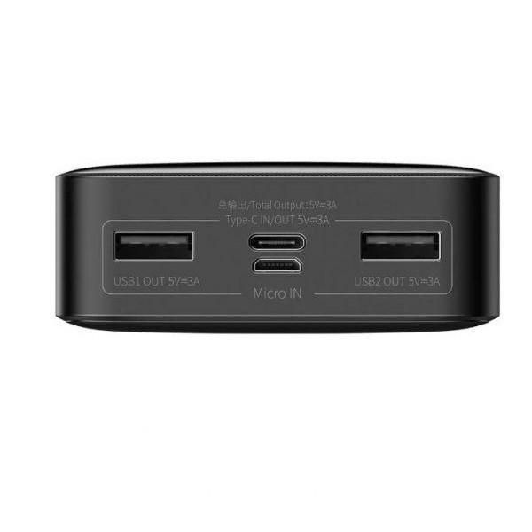 Baseus Bipow Digital 20000 mAh 15W Black (Cable USB to Micro 25cm Black)