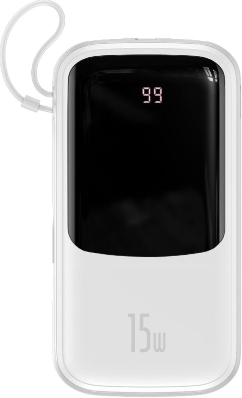 Power Bank Baseus 20000 mAh 15W Digital Display White білий (33-4-Baseus PPQD-G02)