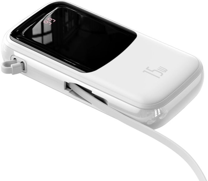 Power Bank Baseus 20000 mAh 15W Digital Display White білий (33-4-Baseus PPQD-G02)