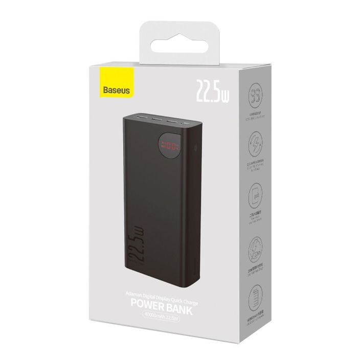 Baseus Adaman Digital Display Quick Charge 40000 mAh 22.5W (QC3.0 PD3.0) (PPAD020101) Black