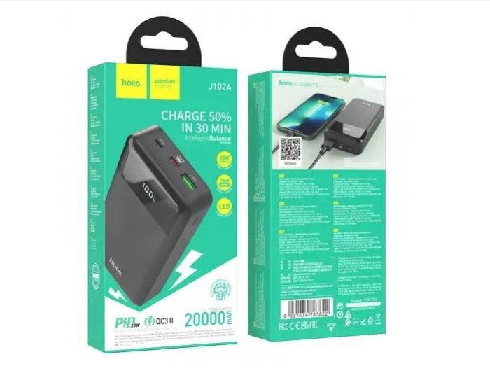 Hoco J102A 20000 mAh (реальна ємність) PD20W+QC3.0 22.5W