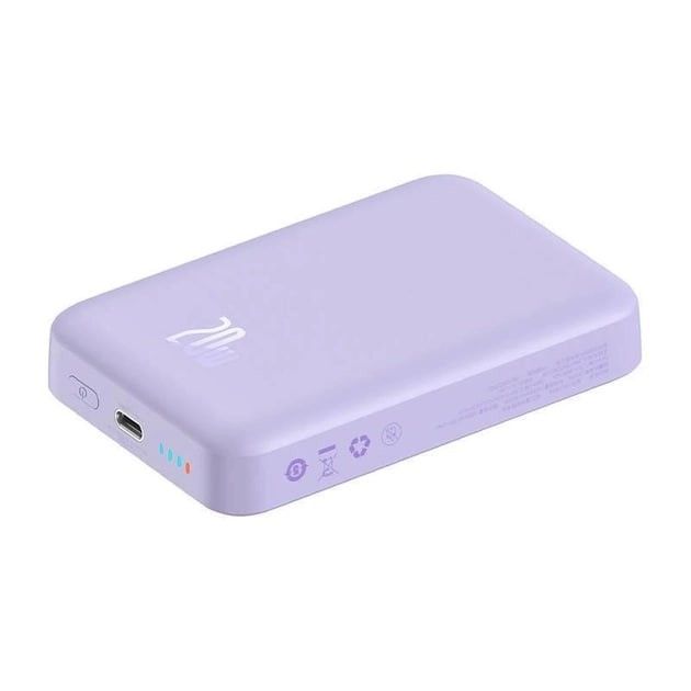 Qi 15W Baseus Magnetic Mini Wireless Fast Charge 2in1 10000 mAh 20W 2.4A QC3.0+PD3.0 (PPCX110105) Пурпуровий