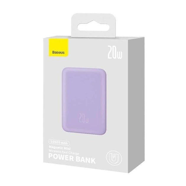 Qi 15W Baseus Magnetic Mini Wireless Fast Charge 2in1 10000 mAh 20W 2.4A QC3.0+PD3.0 (PPCX110105) Пурпуровий