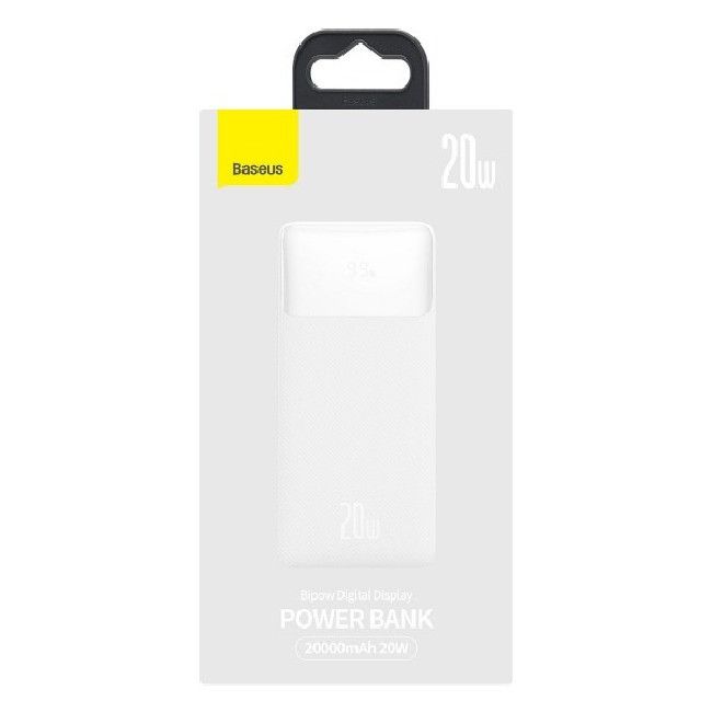 Baseus 20000 mAhBipow PPDML-M02 2USB Type-C PD QC 20W 3A White N