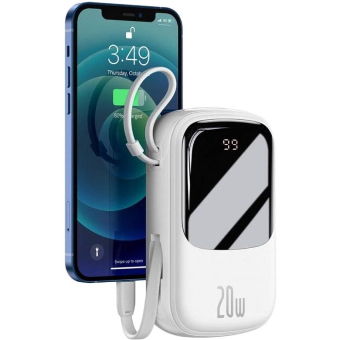 Baseus Qpow Digital Display Quick Charging 20W 20000 mAh White (PPQD-H02) (1283126558955)