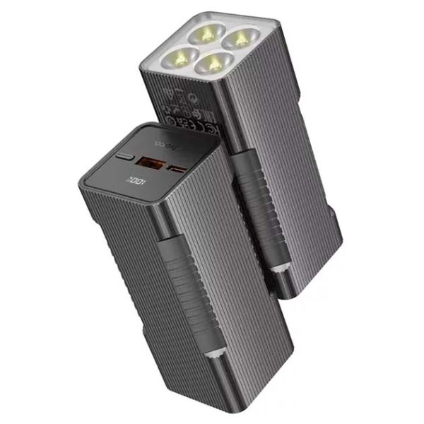 Power Bank Hoco Q15 Flashlight 22.5W 10000mAh Портативний Акумулятор Повербанк для пристроїв Чорний