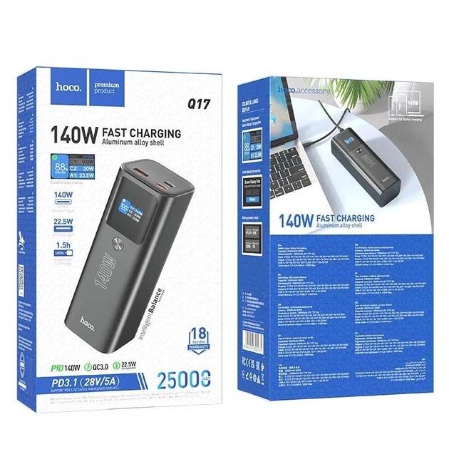 Hoco Q17 Electric PD140W 25000 mAh Універсальний для пристроїв Чорний