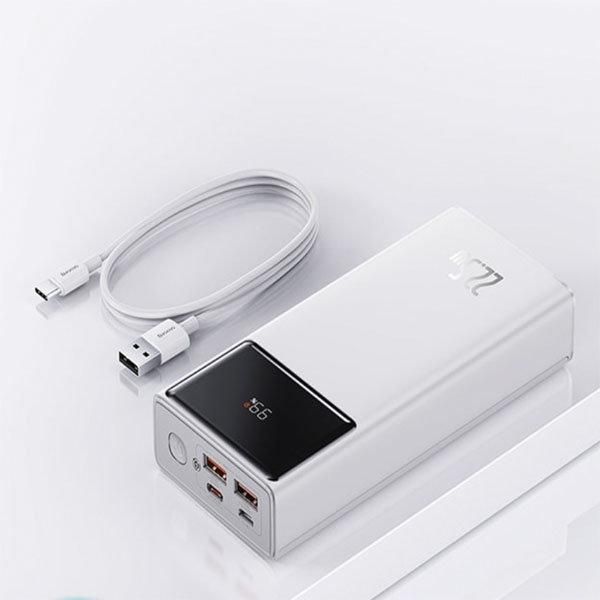 Baseus 22.5Вт 30000 mAh швидка зарядка Type-C 2x USB білийStar-Lord PPXJ060102
