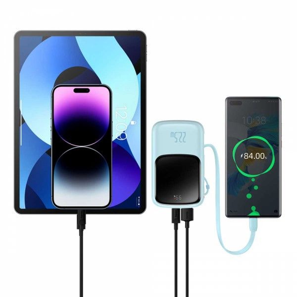Baseus 20000 mAh 22.5Вт USB Type-C блакитнийQpow PPQD030103