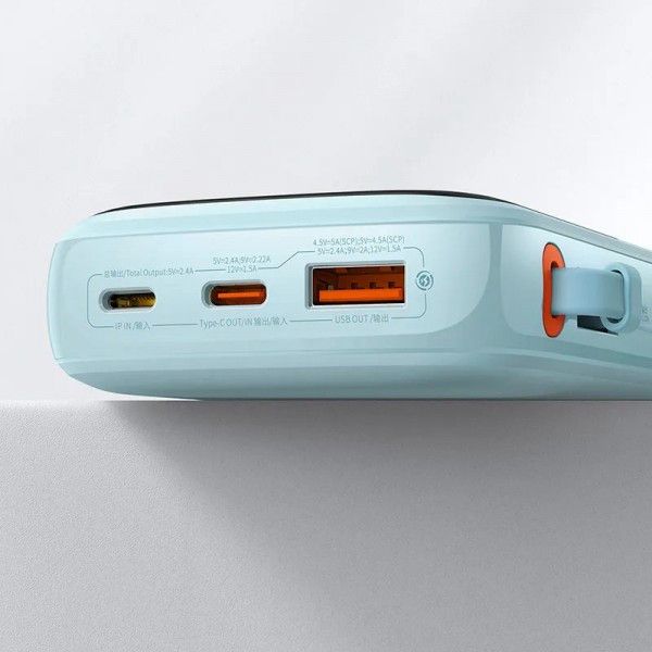 Baseus 20000 mAh 20Вт USB Lightning блакитнийQpow PPQD030003
