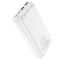 Hoco J101A Astute + кабель micro-usb (20000 mAh, QC 3.0, PD 22,5 Вт, x2 USB Type-A, USB Type-C, micro USB, 3A, зі швидкою зарядкою) - Білий