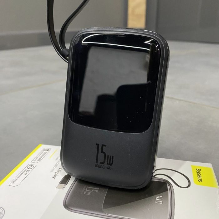 Baseus 10000 mAh 15WQpow, з кабелем Type-C, USB-A + USB-C + Lightning, QC, PD
