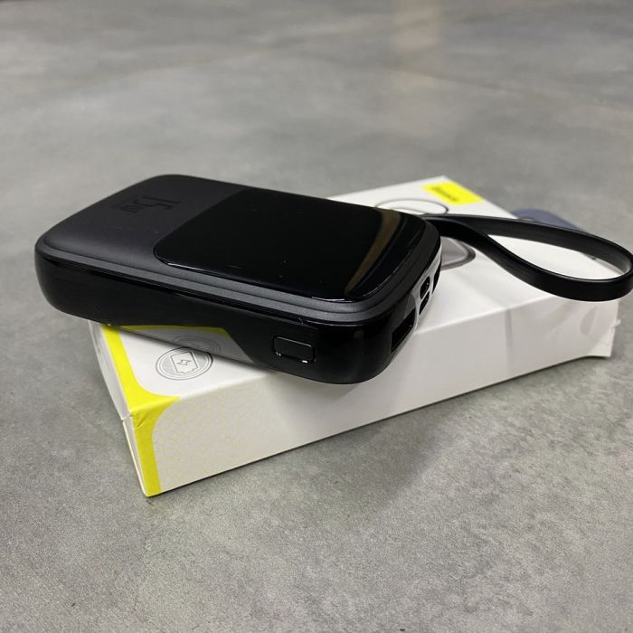 Baseus 10000 mAh 15WQpow, з кабелем Type-C, USB-A + USB-C + Lightning, QC, PD
