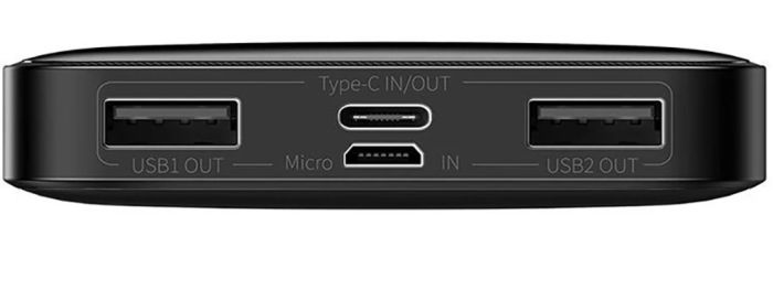 Baseus Bipow Digital Display 10000 mAh 15 W 3 A 2*USB 1*Type-C Black (PPDML-I01)