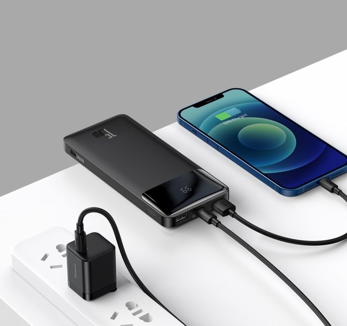 Baseus QC 3.0 + PD Bipow 10000 mAh 15W Black (PPDML-I01)