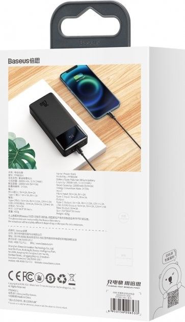 Baseus  20W / 20000 mAh / USB QC3.0 / Type-C PD (PPDML-M01)