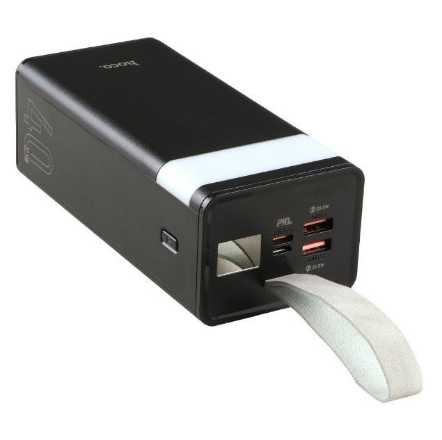 Hoco J86 (40000 mAh, PD 22.5 Вт, LED - дисплей, QC 3.0, зі швидкою зарядкою, х2 USB Type-A, USB Type-C, microUSB) - чорний