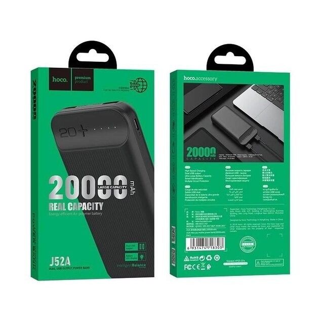 Hoco 20000 mAhJ52A New Joy з LED індикатором Чорний