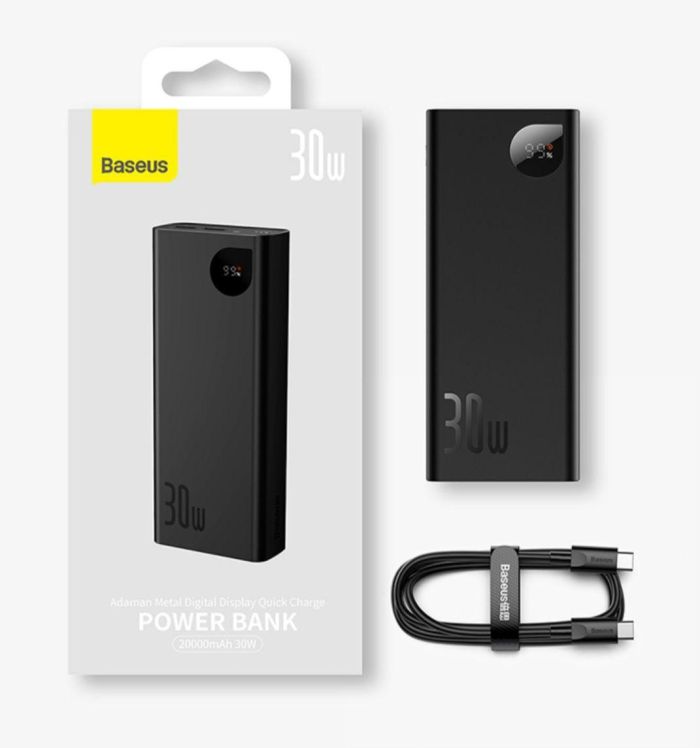 Baseus  PPADM" 20000 mAh, 30W, мережний "everActive SC-400" потужністю 25W і дата-кабель зарядки USB - Type-C "everActive CBB-1CG" у ПОДАРУНОК!