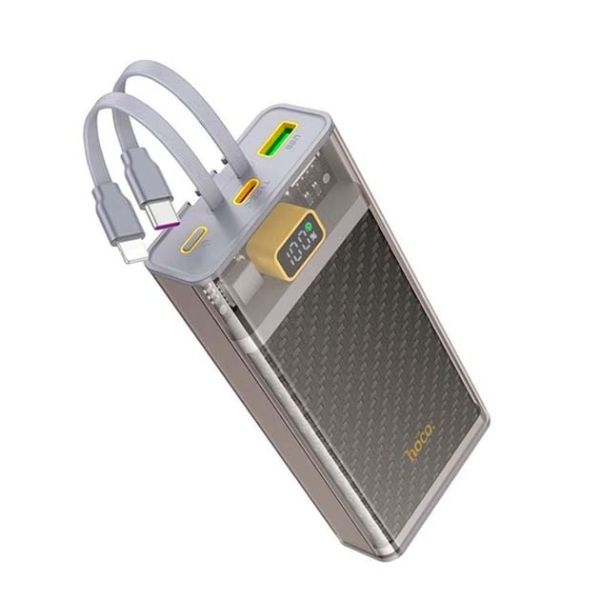 Power Bank Hoco J104A 20000mAh 2USB(22,5W QC3.0)хType-C PD20W + кабель Type-CхLightning Портативний Акумулятор Повербанк Сірий