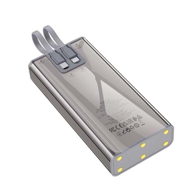 Hoco J104A 20000 mAh 2USB(22,5W QC3.0)хType-C PD20W + кабель Type-CхLightning Сірий