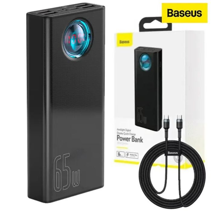 Baseus Amblight 30000 mAh 65w для macbook та смартфонів (BLACK)