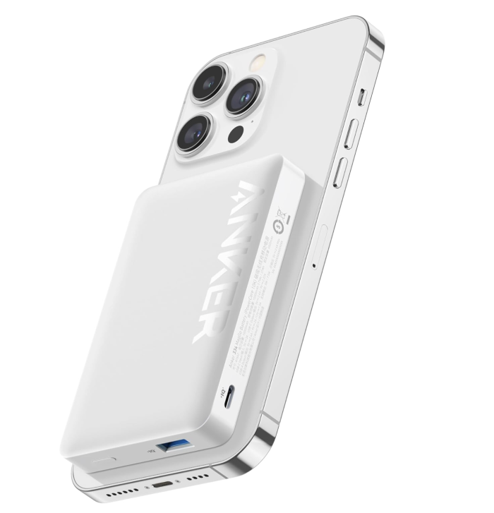 Anker 334 Magnetic Magsafe Powerbank, 10 000 mAh iPhone 15/15 Pro/15 Pro Max, iPhone 14/ 13/12 Series - White (A1810)