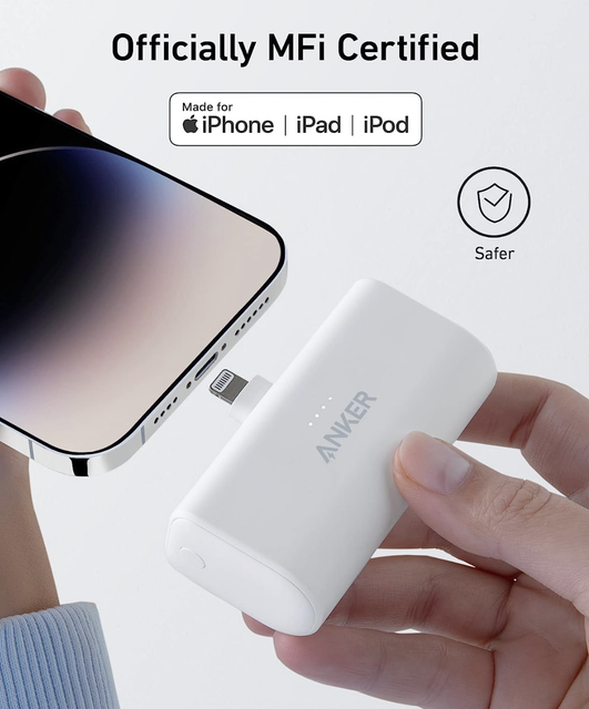 Anker Nano із вбудованим складаним роз’ємом Lightning, 5000 mAh для iPhone 12/13/14 Pro & Pro Max (A12312) - Black