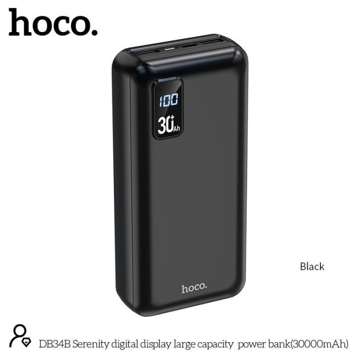 Hoco Serenity digital display large capacity DB34B 30000 mAh чорний