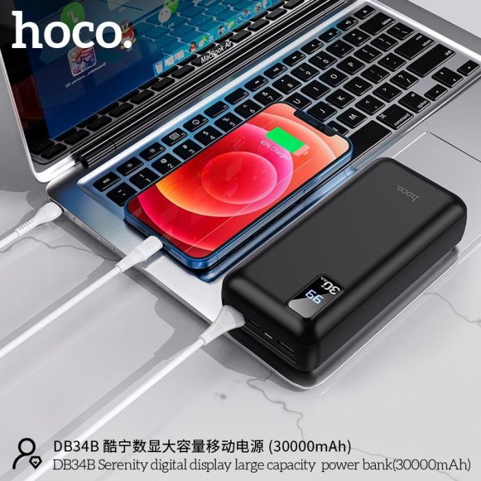 Hoco Serenity digital display large capacity DB34B 30000 mAh чорний