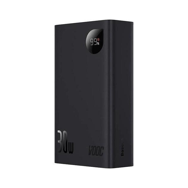 Baseus 20000 mAh 30W 5A Adaman2 Digital Display з технологією QC3.0+PD3.0 2USB+Type-C + Кабель USB to Type-C (PPAD050001) Black
