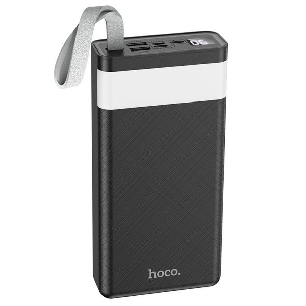 HOCO with LED Display Потужний комп'ютерний світильник 30000mAh J73 |2USB/Type-C/Lightning, 2A| чорна