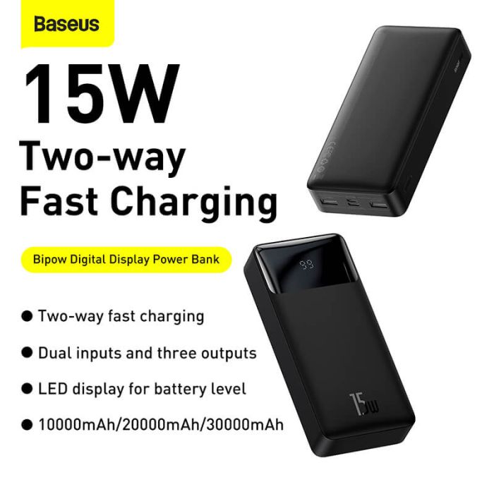 Baseus 2USB/1Type-C, 3A/15W, QC| (PPDML-J02) чорна