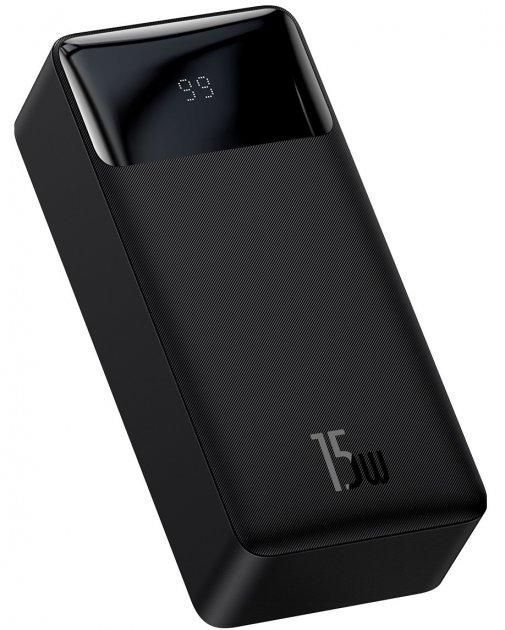 портативне зарядне Power Bank BASEUS Bipow PPDML-K01 30000mAh, 2USB, Type-C, 3A, 15W, QC, чорне
